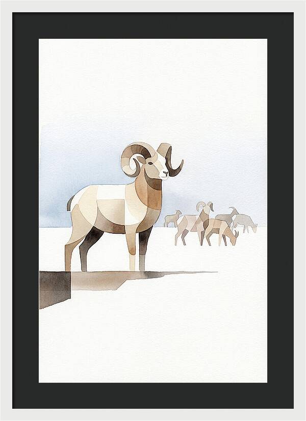Argali In Minimalist Style