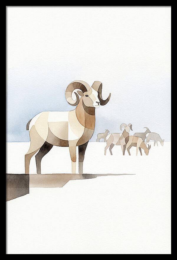 Argali In Minimalist Style