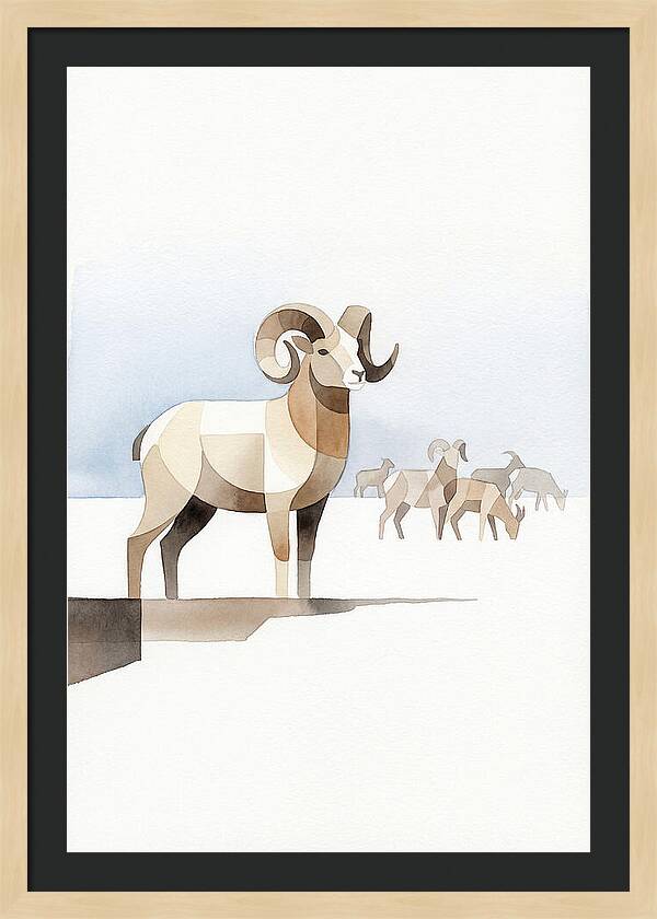 Argali In Minimalist Style