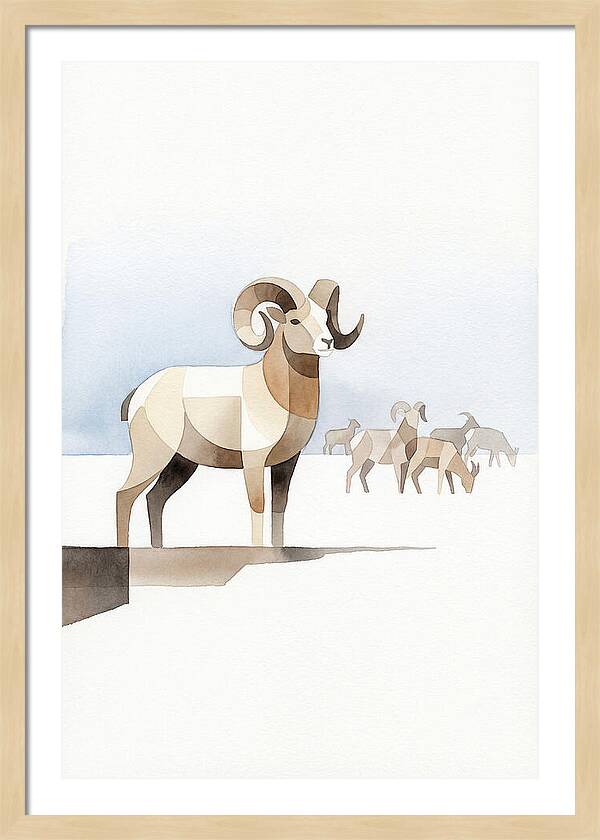 Argali In Minimalist Style