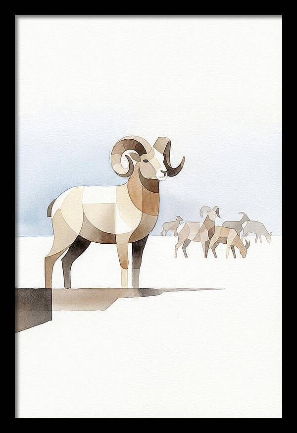 Argali In Minimalist Style