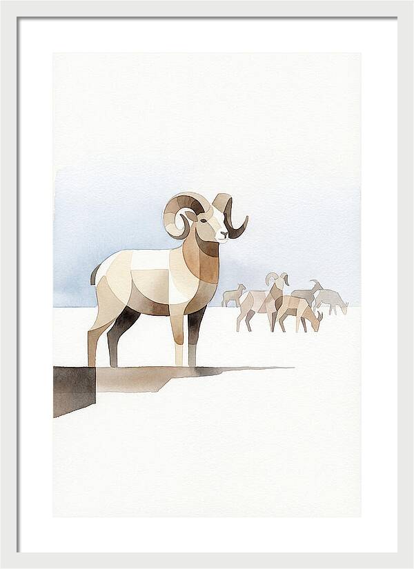 Argali In Minimalist Style