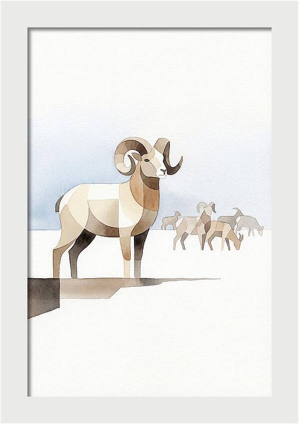 Argali In Minimalist Style