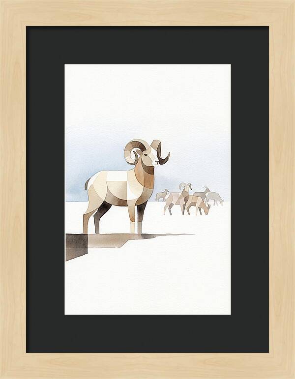 Argali In Minimalist Style