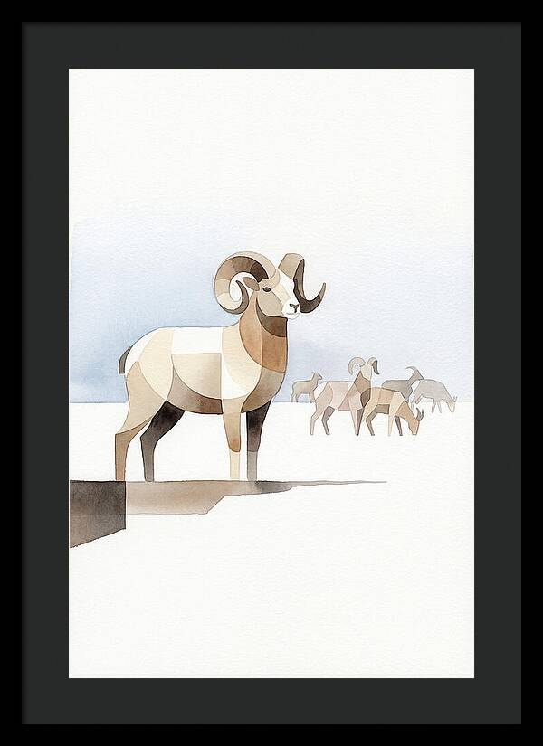 Argali In Minimalist Style