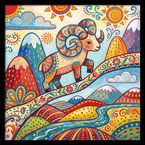 Argali In Vibrant Landscape