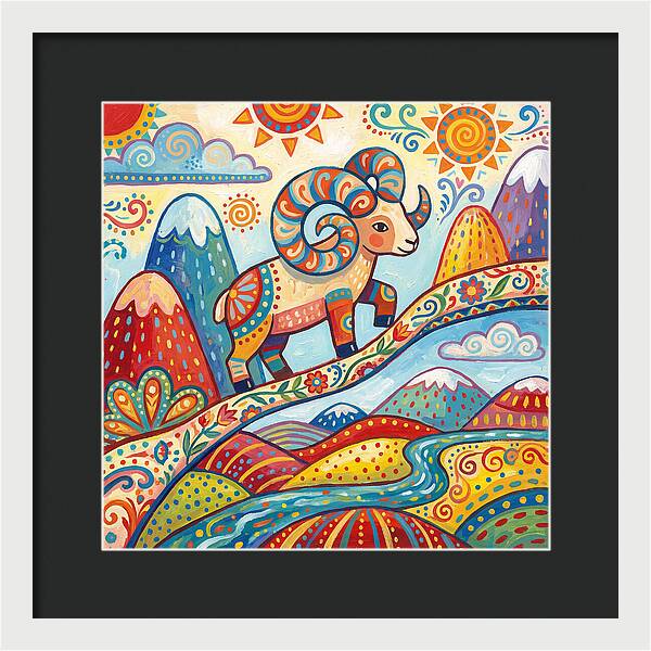 Argali In Vibrant Landscape