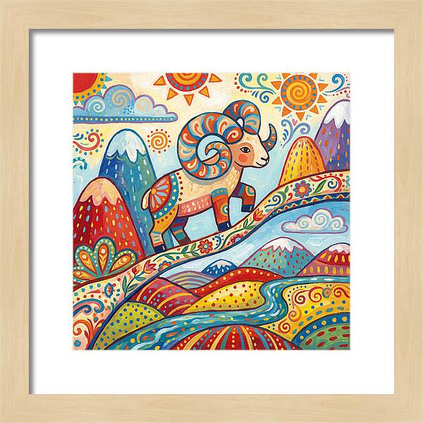 Argali In Vibrant Landscape