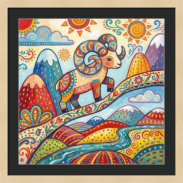 Argali In Vibrant Landscape