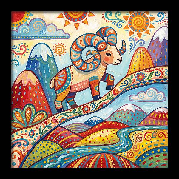 Argali In Vibrant Landscape