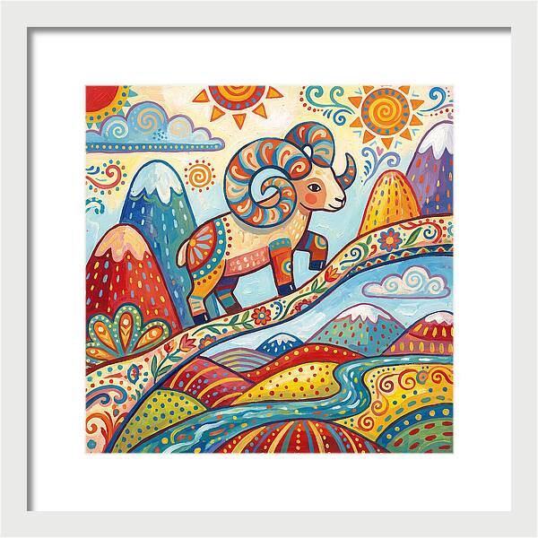 Argali In Vibrant Landscape