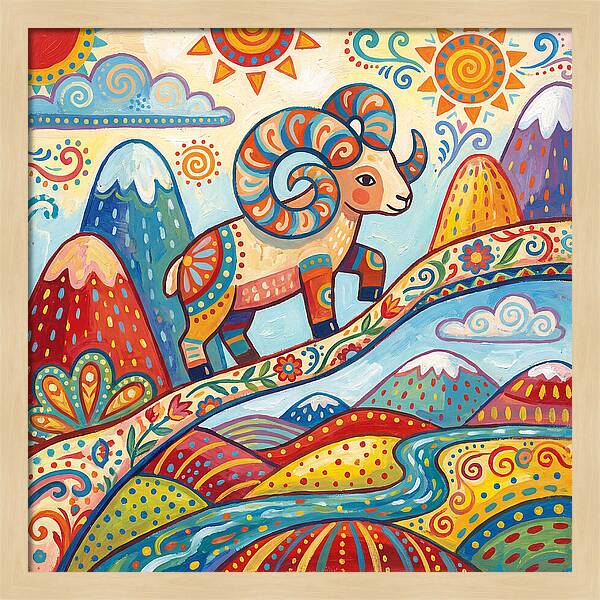 Argali In Vibrant Landscape