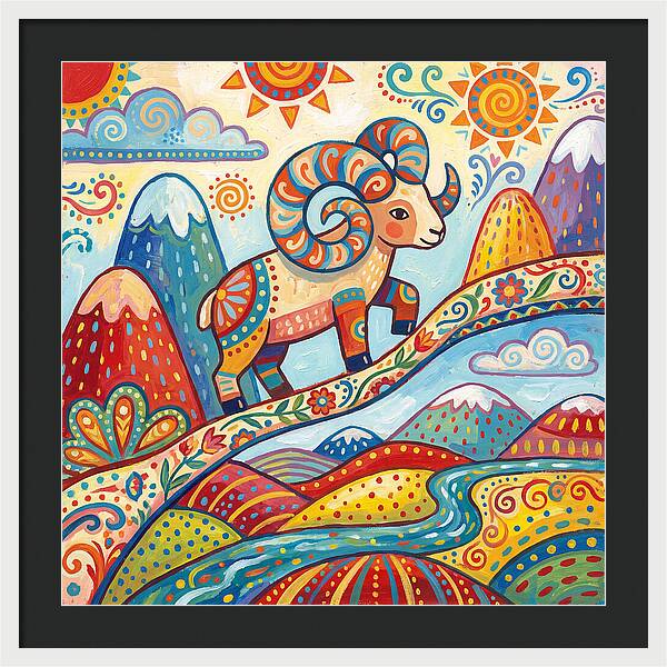 Argali In Vibrant Landscape