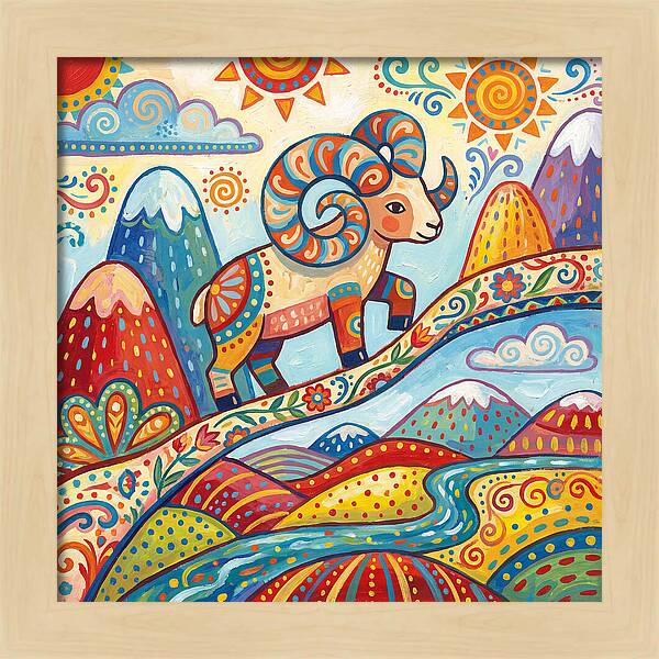 Argali In Vibrant Landscape
