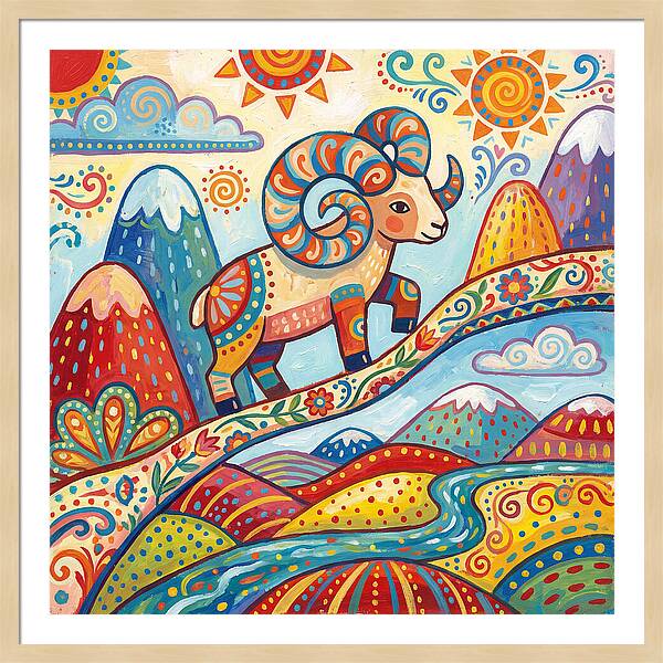 Argali In Vibrant Landscape