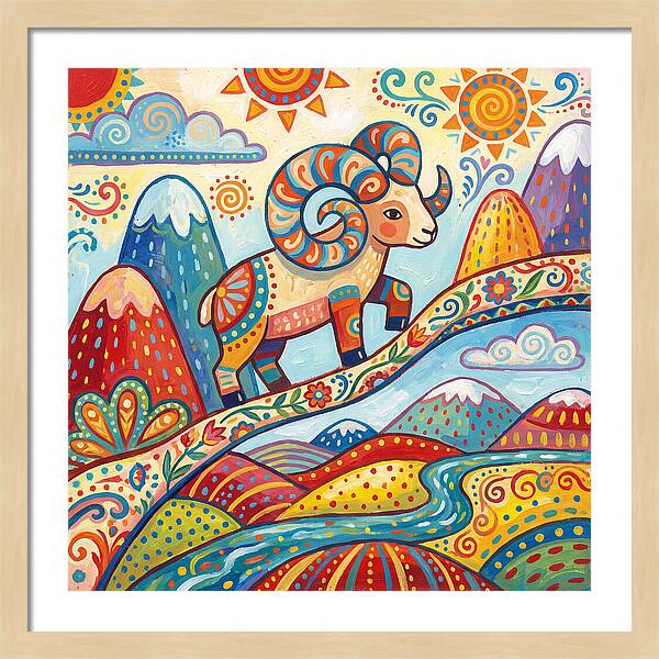 Argali In Vibrant Landscape