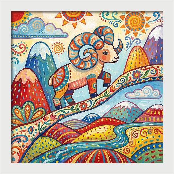 Argali In Vibrant Landscape