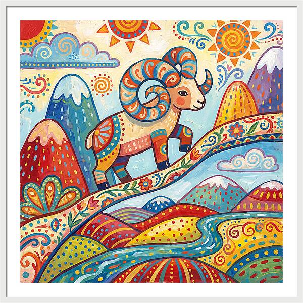 Argali In Vibrant Landscape