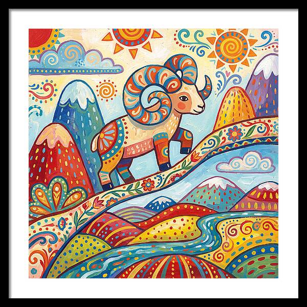 Argali In Vibrant Landscape