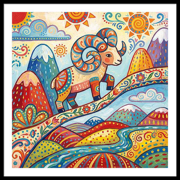 Argali In Vibrant Landscape