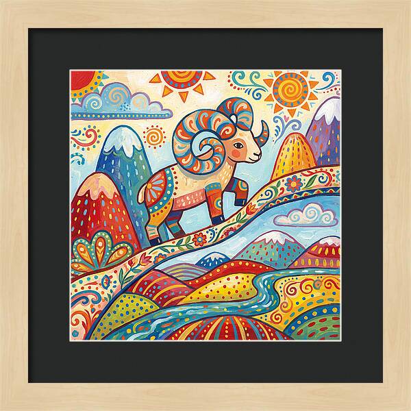 Argali In Vibrant Landscape