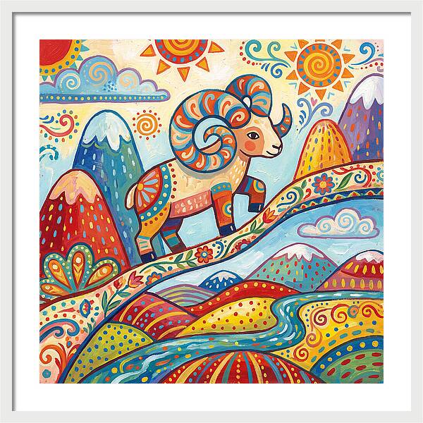 Argali In Vibrant Landscape