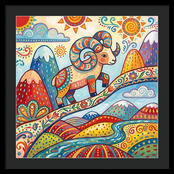 Argali In Vibrant Landscape