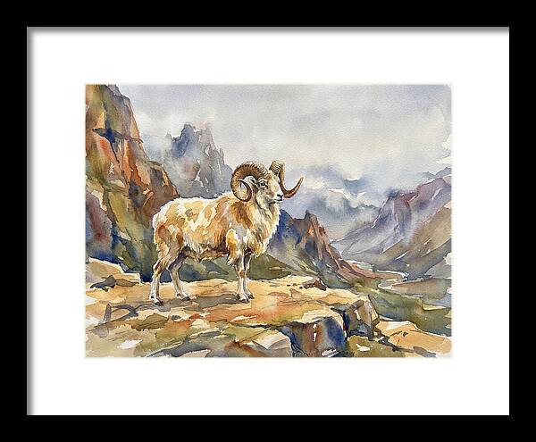 Argali On The Mountain Peak