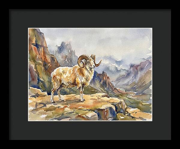 Argali On The Mountain Peak