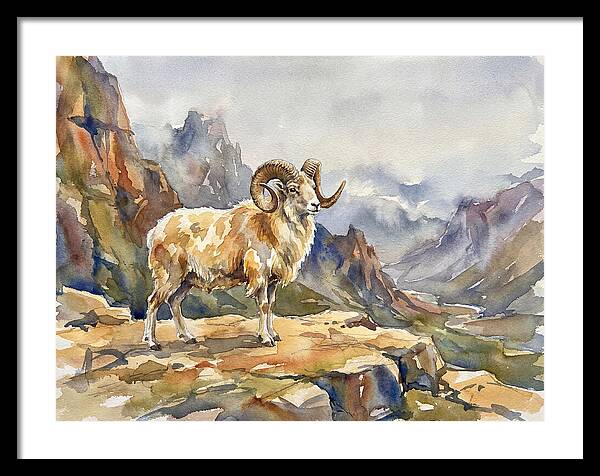 Argali On The Mountain Peak