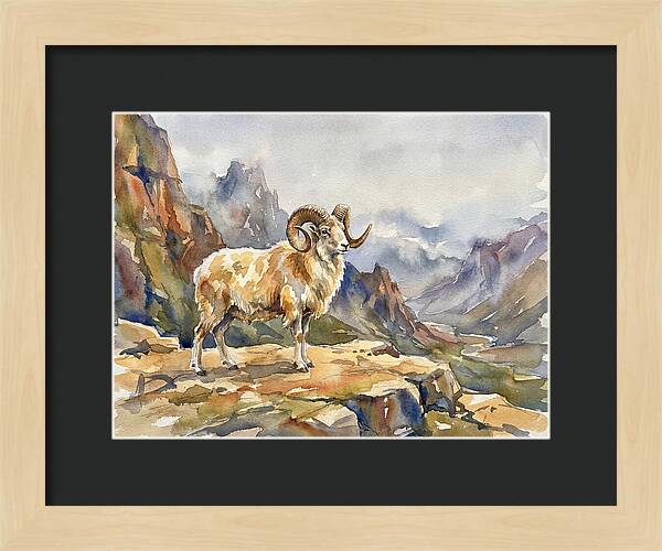 Argali On The Mountain Peak