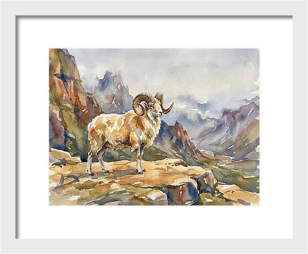 Argali On The Mountain Peak