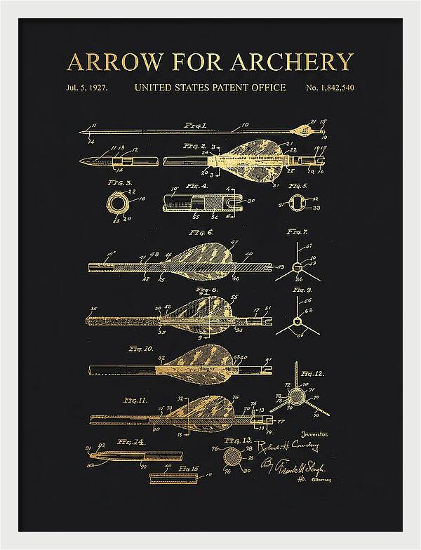 Arrow For Archery Gold Patent Us1842540a