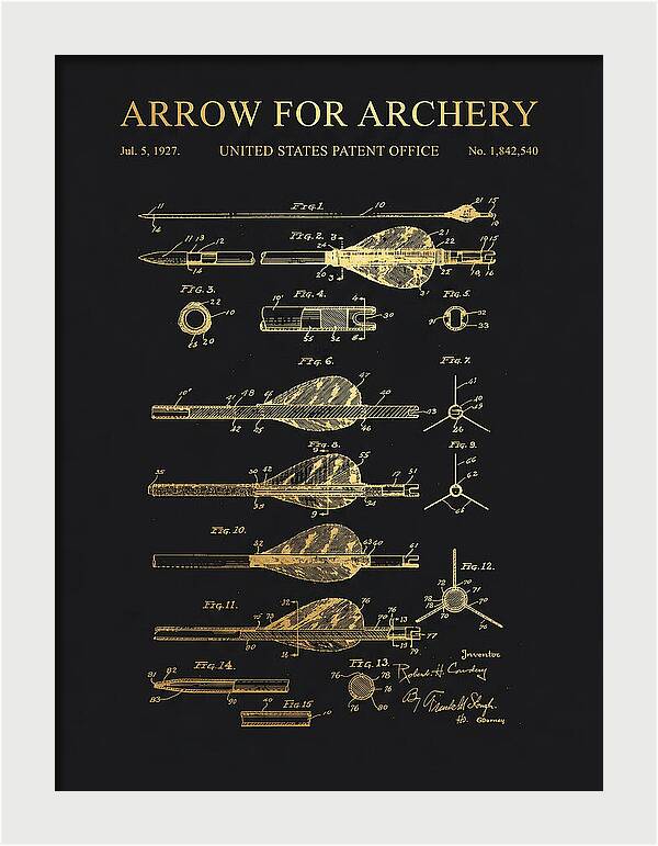 Arrow For Archery Gold Patent Us1842540a