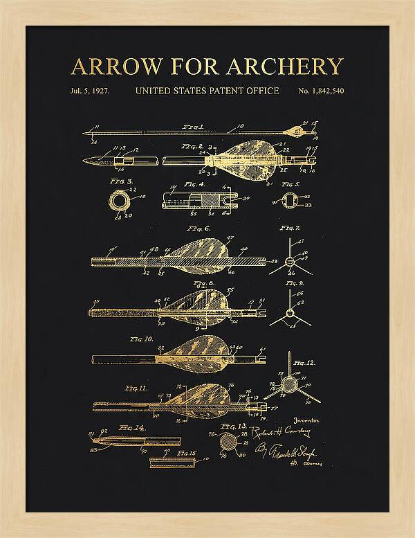 Arrow For Archery Gold Patent Us1842540a