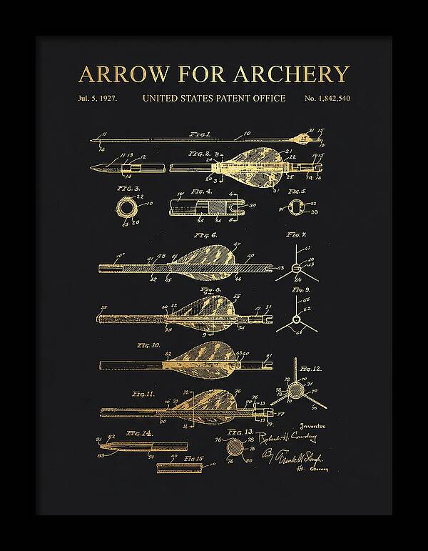 Arrow For Archery Gold Patent Us1842540a