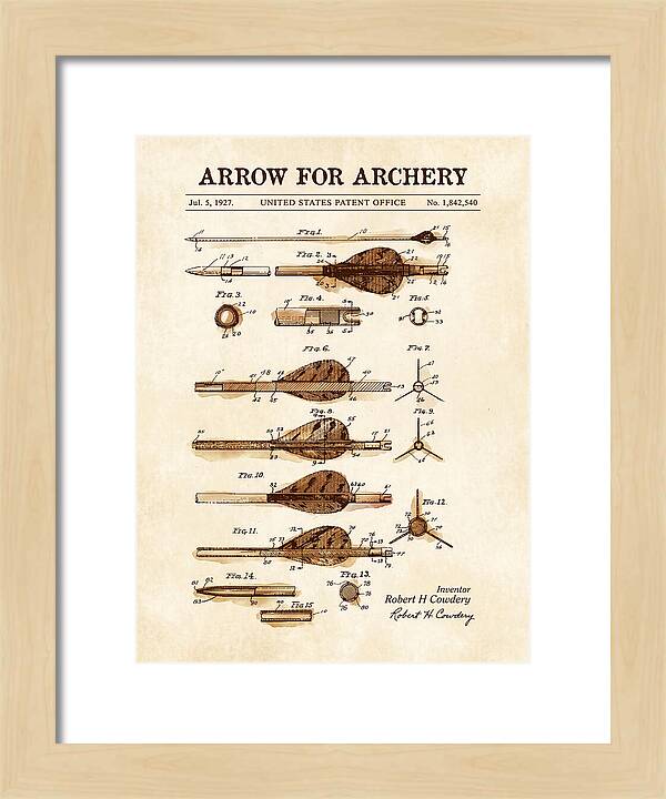 Arrow For Archery Watercolor Patent Us1842540a