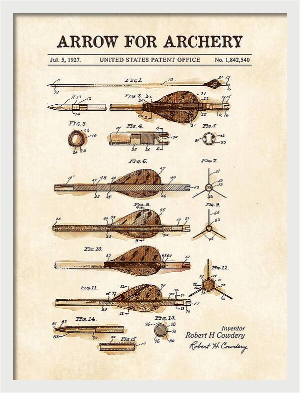Arrow For Archery Watercolor Patent Us1842540a