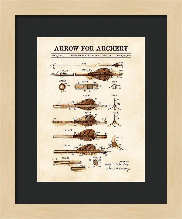 Arrow For Archery Watercolor Patent Us1842540a
