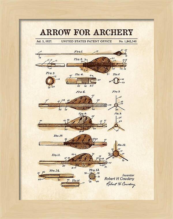 Arrow For Archery Watercolor Patent Us1842540a