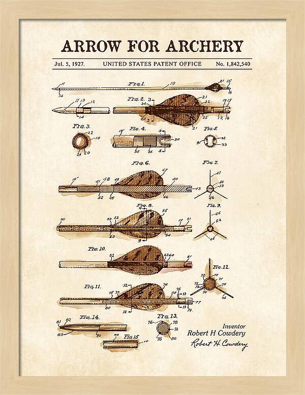Arrow For Archery Watercolor Patent Us1842540a