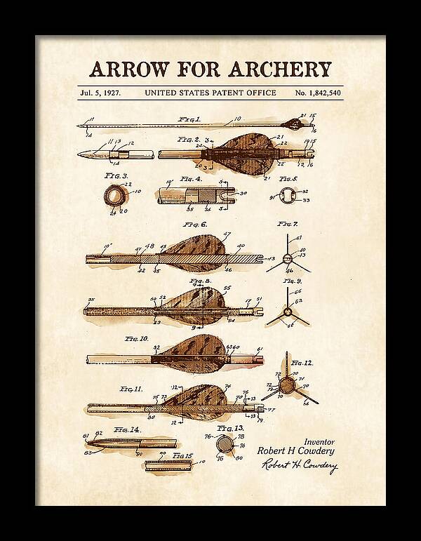 Arrow For Archery Watercolor Patent Us1842540a