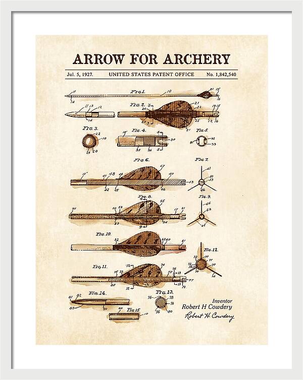Arrow For Archery Watercolor Patent Us1842540a
