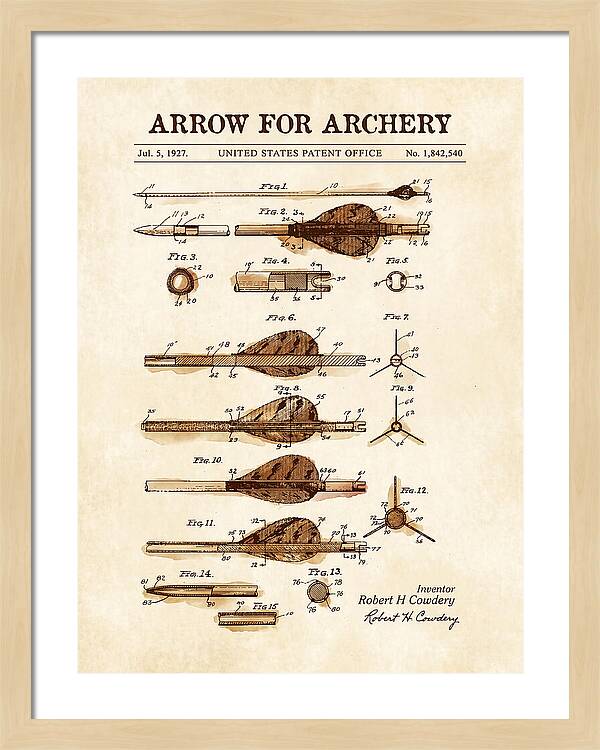 Arrow For Archery Watercolor Patent Us1842540a