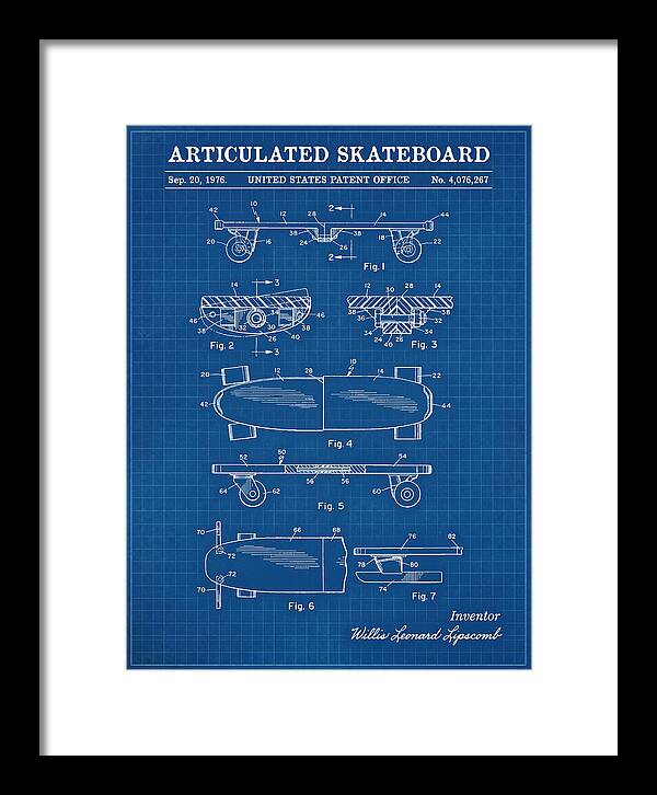 Articulated Skateboard Blueprint Patent Us4076267a