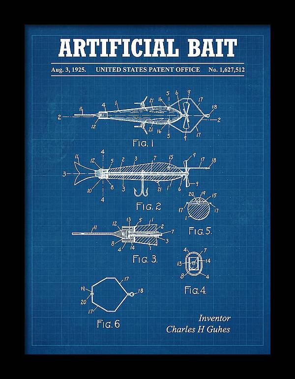 Artificial Bait Blueprint Patent Us1627512a