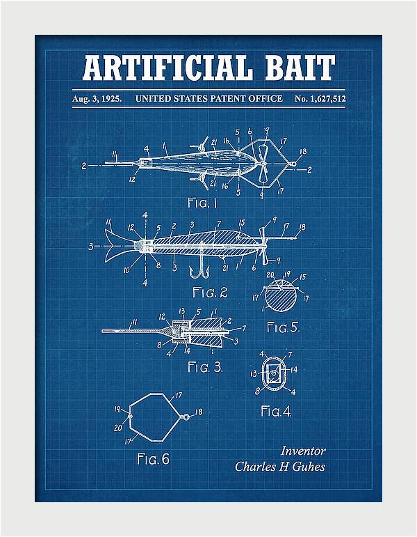 Artificial Bait Blueprint Patent Us1627512a