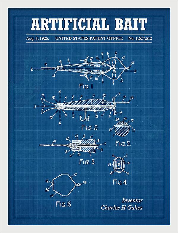 Artificial Bait Blueprint Patent Us1627512a