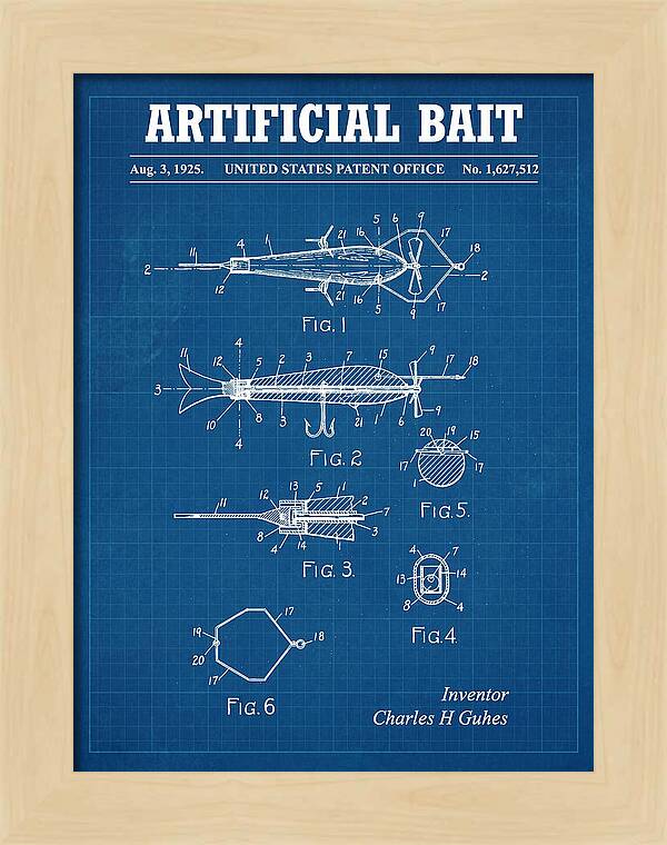 Artificial Bait Blueprint Patent Us1627512a