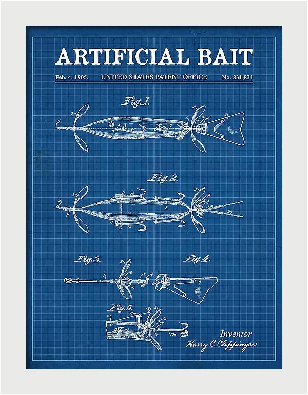 Artificial Bait Blueprint Patent Us831831a